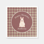 Cute Bunny Rabbit Waterverf Name Birthdaby Servet (Voorkant)