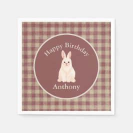 Cute Bunny Rabbit Waterverf Name Birthdaby Servet