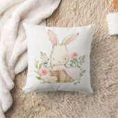 Cute Bunny Rabbit Waterverf Nursery Kussen (Deken)