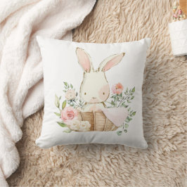 Cute Bunny Rabbit Waterverf Nursery Kussen