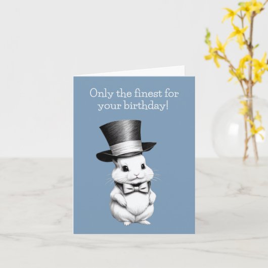 Cute Bunny Rabbit Wenskaart Kaart (Gele Bloem)