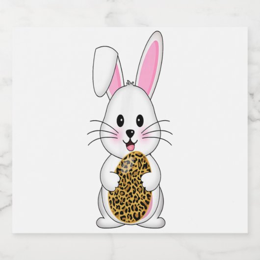 Cute Bunny Rabbit Wine Sticker Funny Novelty Gift (Enkel label)