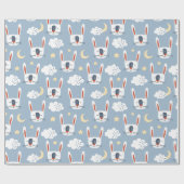Cute Bunny Rabbit Wrapping Paper Cadeaupapier (Vlak)