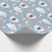 Cute Bunny Rabbit Wrapping Paper Cadeaupapier (Hoek)