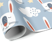 Cute Bunny Rabbit Wrapping Paper Cadeaupapier (Rol Hoek)