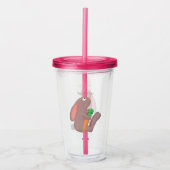 Cute bunny rabbit, zittend met wortelcartoon acryl drinkbeker (Voorkant)