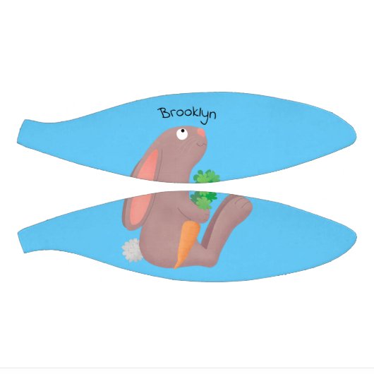 Cute bunny rabbit, zittend met wortelcartoon basketbal (Panelen)