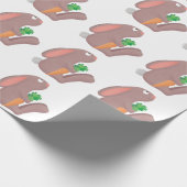 Cute bunny rabbit, zittend met wortelcartoon cadeaupapier (Hoek)