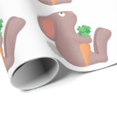 Cute bunny rabbit, zittend met wortelcartoon cadeaupapier (Rol Hoek)
