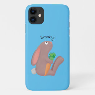 Cute bunny rabbit, zittend met wortelcartoon Case-Mate iPhone case