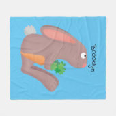 Cute bunny rabbit, zittend met wortelcartoon fleece deken (Voorkant (Horizontaal))