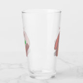 Cute bunny rabbit, zittend met wortelcartoon glas (Links)