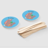 Cute bunny rabbit, zittend met wortelcartoon handwaaier (Niet-gemonteerd)