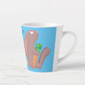 Cute bunny rabbit, zittend met wortelcartoon latte mok (Rechts)