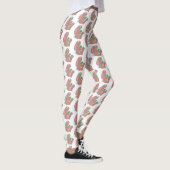 Cute bunny rabbit, zittend met wortelcartoon leggings (Rechts)