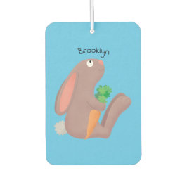 Cute bunny rabbit, zittend met wortelcartoon luchtverfrisser