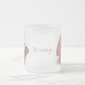 Cute bunny rabbit, zittend met wortelcartoon matglas koffiemok (Center)