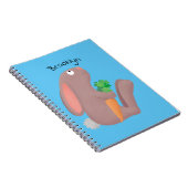 Cute bunny rabbit, zittend met wortelcartoon notitieboek (Rechterzijde)