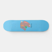 Cute bunny rabbit, zittend met wortelcartoon persoonlijk skateboard (Horizontaal)