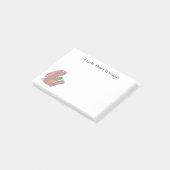 Cute bunny rabbit, zittend met wortelcartoon post-it® notes (Schuin)