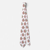 Cute bunny rabbit, zittend met wortelcartoon stropdas (Voorkant)