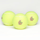 Cute bunny rabbit, zittend met wortelcartoon tennisballen (Multi)