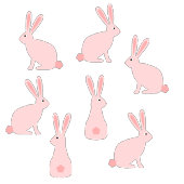 Cute Bunny Rabbits Pink Personalized Kinder Shirts