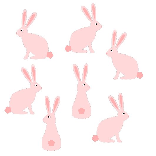 Cute Bunny Rabbits Pink Personalized Kinder Shirts