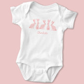 Cute Bunny Rabbits Pink Personalized Romper