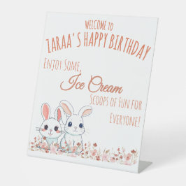 Cute Bunny Reclamebord Met Voetstuk