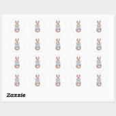 Cute bunny ronde sticker (Vel)