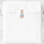 Cute bunny ronde sticker (Tas)