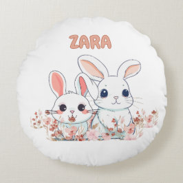 Cute Bunny Round Pillow Rond Kussen