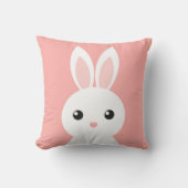 Cute bunny roze Sierkussen (Voorkant)