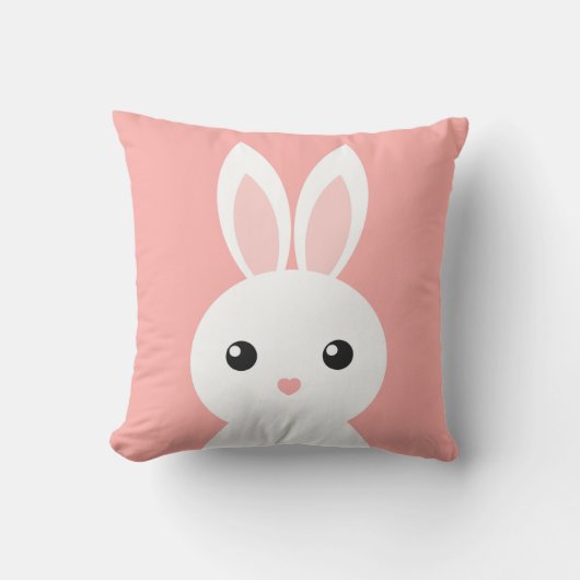 Cute bunny roze Sierkussen (Voorkant)