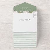 Cute Bunny Sage Green Floral Baby shower All In One Uitnodiging (Buitenkant)