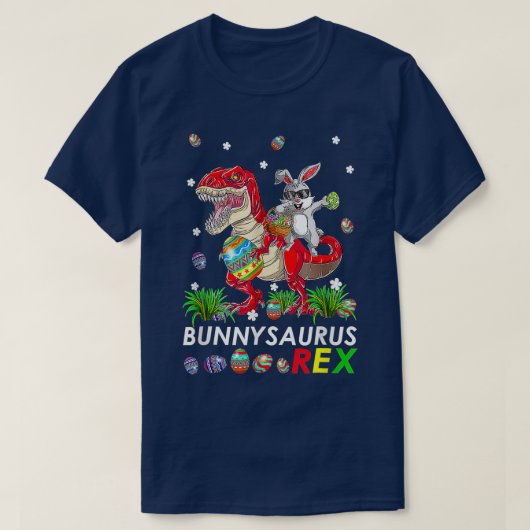 Cute Bunny saurus Rex T Rex Dino Dabbing Rabbit Ea T-shirt (Design voorkant)