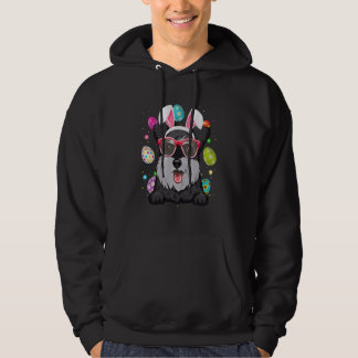 Cute Bunny Schnauzer Dog Face Easter Eggs Easter D Hoodie