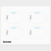 Cute Bunny School Name Label (Vel)