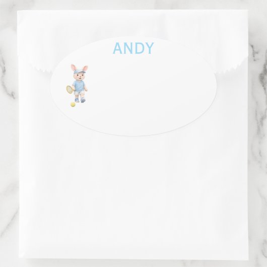 Cute Bunny School Name Label (Tas)
