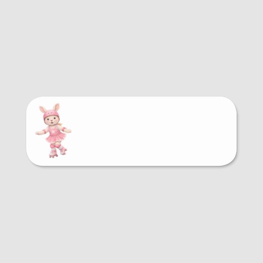Cute Bunny School Name Label – Kids Back to School Naamplaatje (Voorkant)