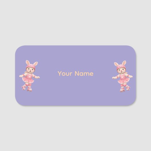 Cute Bunny School Name Label – Kids Back to School Naamplaatje (Voorkant)