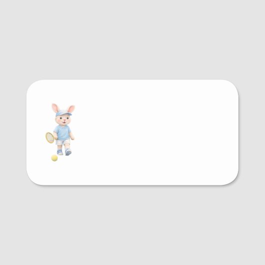 Cute Bunny School Name Label Naamplaatje (Voorkant)