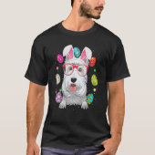 Cute Bunny Scottish Terrier Dog Face Easter Eggs E T-shirt (Voorkant)