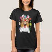 Cute Bunny Shetland Sheepdogs Dog Face Easter Eggs T-shirt (Voorkant)