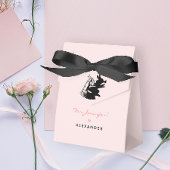 Cute Bunny Silhouette en Butterfly on Pink Party Bedankdoosjes