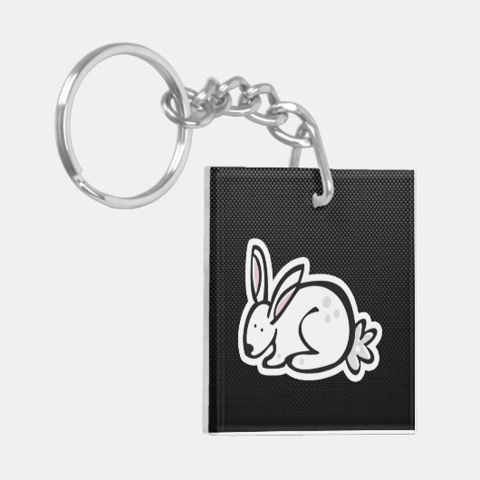 Cute Bunny Slank Sleutelhanger (Voorkant Links)