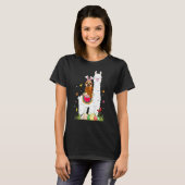 Cute Bunny Sloth Riding Llama Eggs Basket Happy Ea T-shirt (Voorkant volledig)
