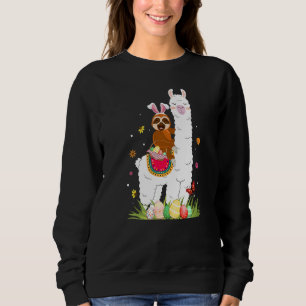 Cute Bunny Sloth Riding Llama Eggs Basket Happy Ea Trui
