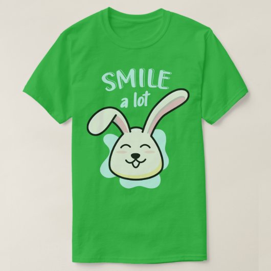 Cute Bunny Smile a Lot Funny Rabbit T-shirt (Design voorkant)